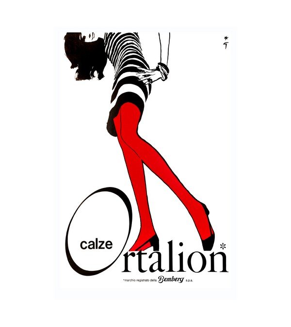 1962 Calze Ortalion by Rene Gruau