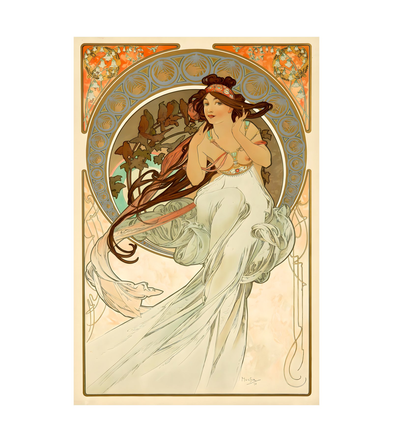 1898 (Music) La Musique - The Arts Series(Art Nouveau) by Alphonse Mucha 