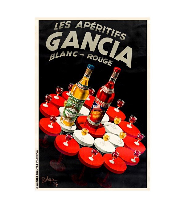 1937 Les Aperitifs Gancia Blanc - Rouge 