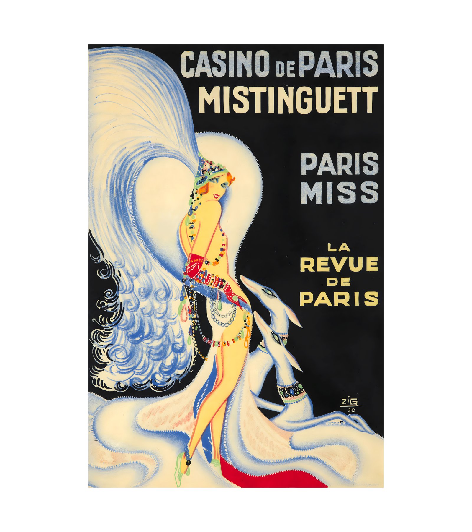 1930 ZIG (Louis Gaudin -Casino de Paris - Mistinguett - Paris Miss Central Publicite, Paris 
