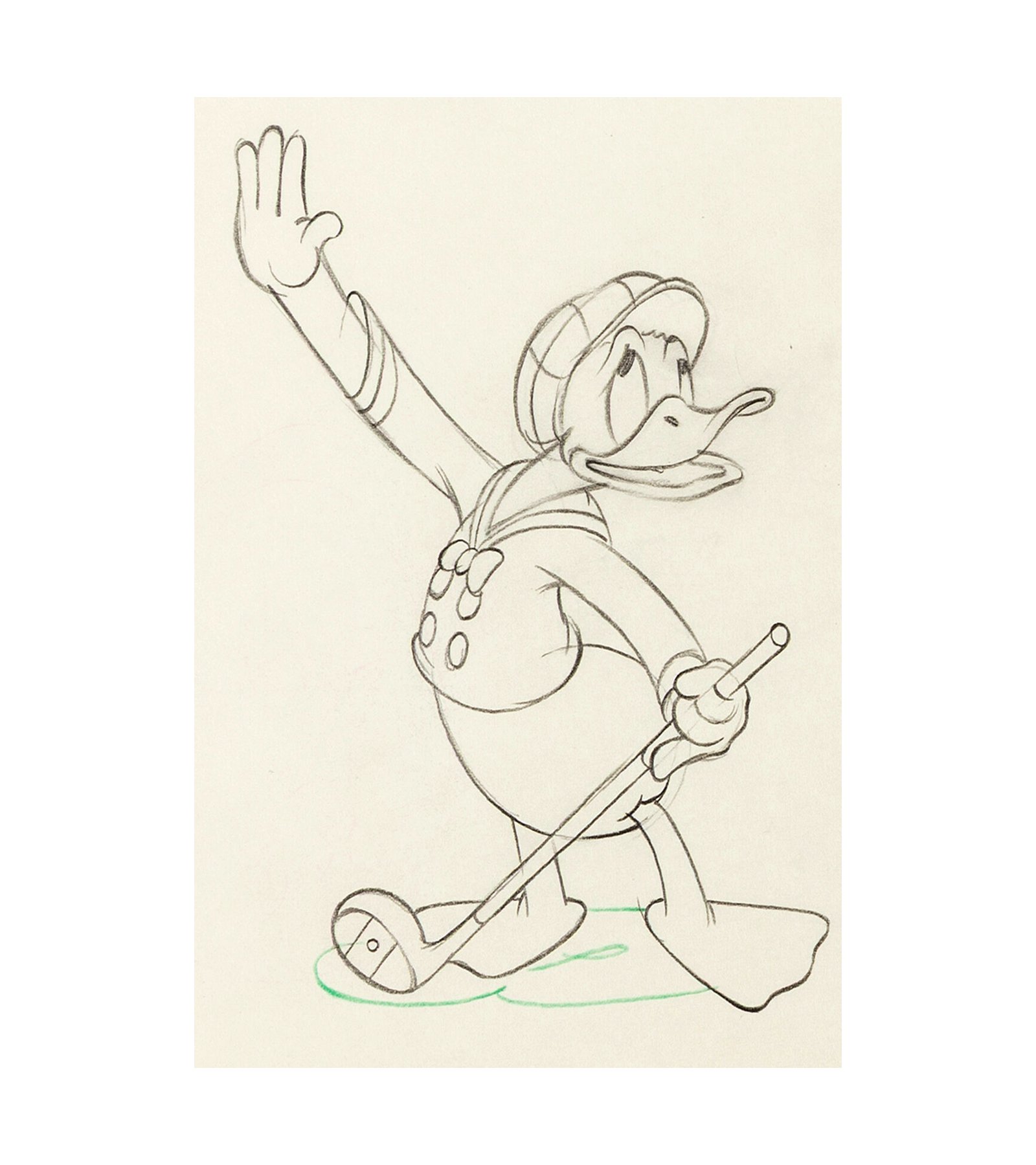 1938 Donald Duck Golf Animation Drawing 