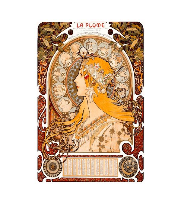 1889 Zodiaque (La Plume) Alphonse Mucha