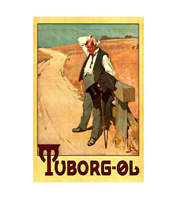 1900 The Thirsty Man Tuborg Beer (Danish) 