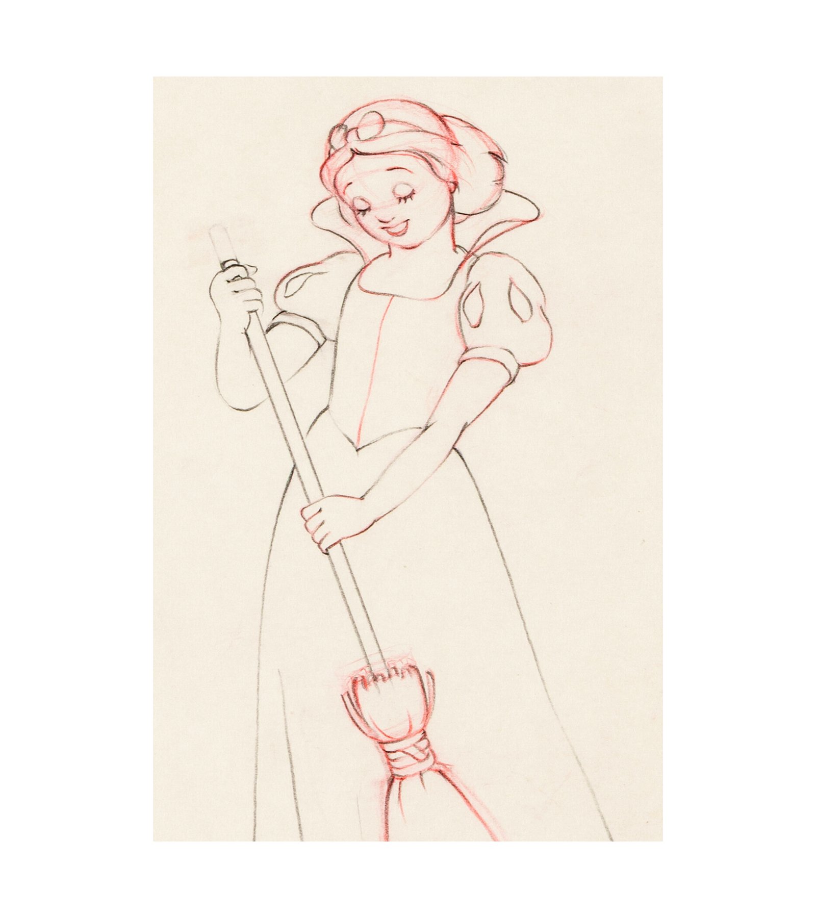 1937 Whistle While You Work - Snow White Animation Drawing 