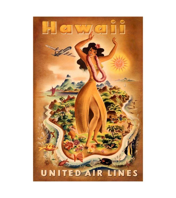 1950s United Airlines- Hawaii 