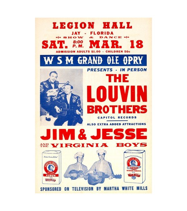 1961 Louvin Brothers Jim & Jessie Grand Ole Opry Legion Hall, Country 