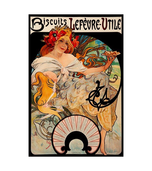 1896 Alphonse Mucha Biscuits Lefevre-Utile