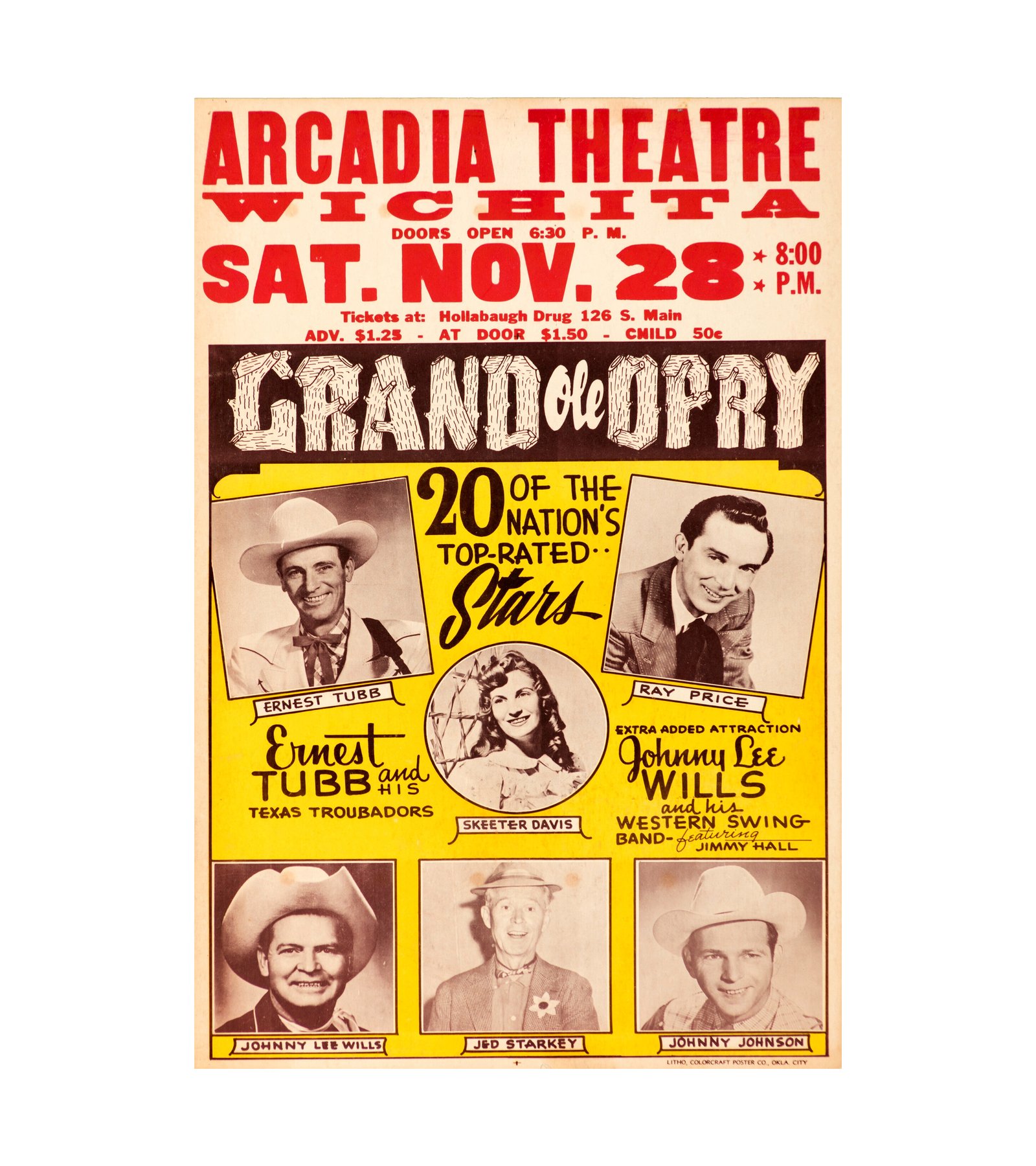 1959 Ray Price, Ernest Tubb 1959 Grand Ole Opry Wichita, KS, Country 