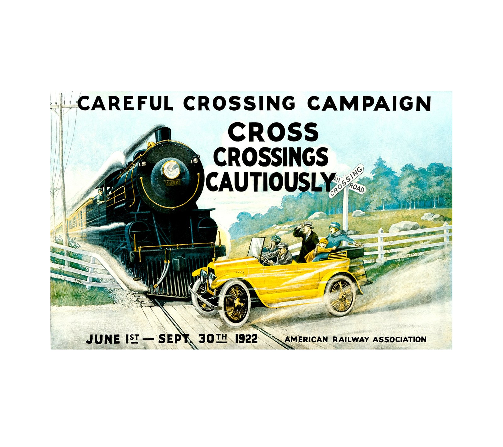 1922 Careful Crossing Campaign (American Railway Association) 