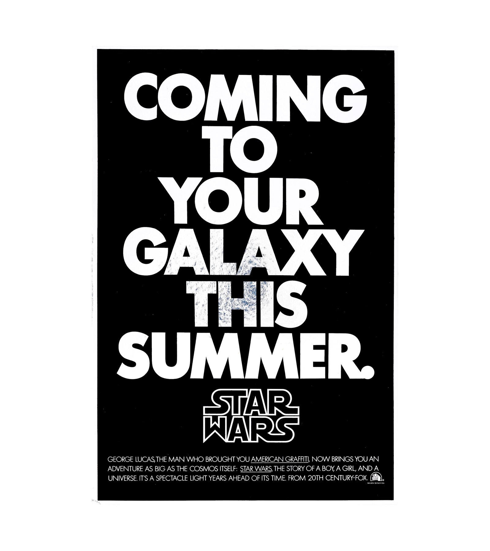 1977 Star Wars- Episode IV - A New Hope (TCF) Coming to Your Galaxy 