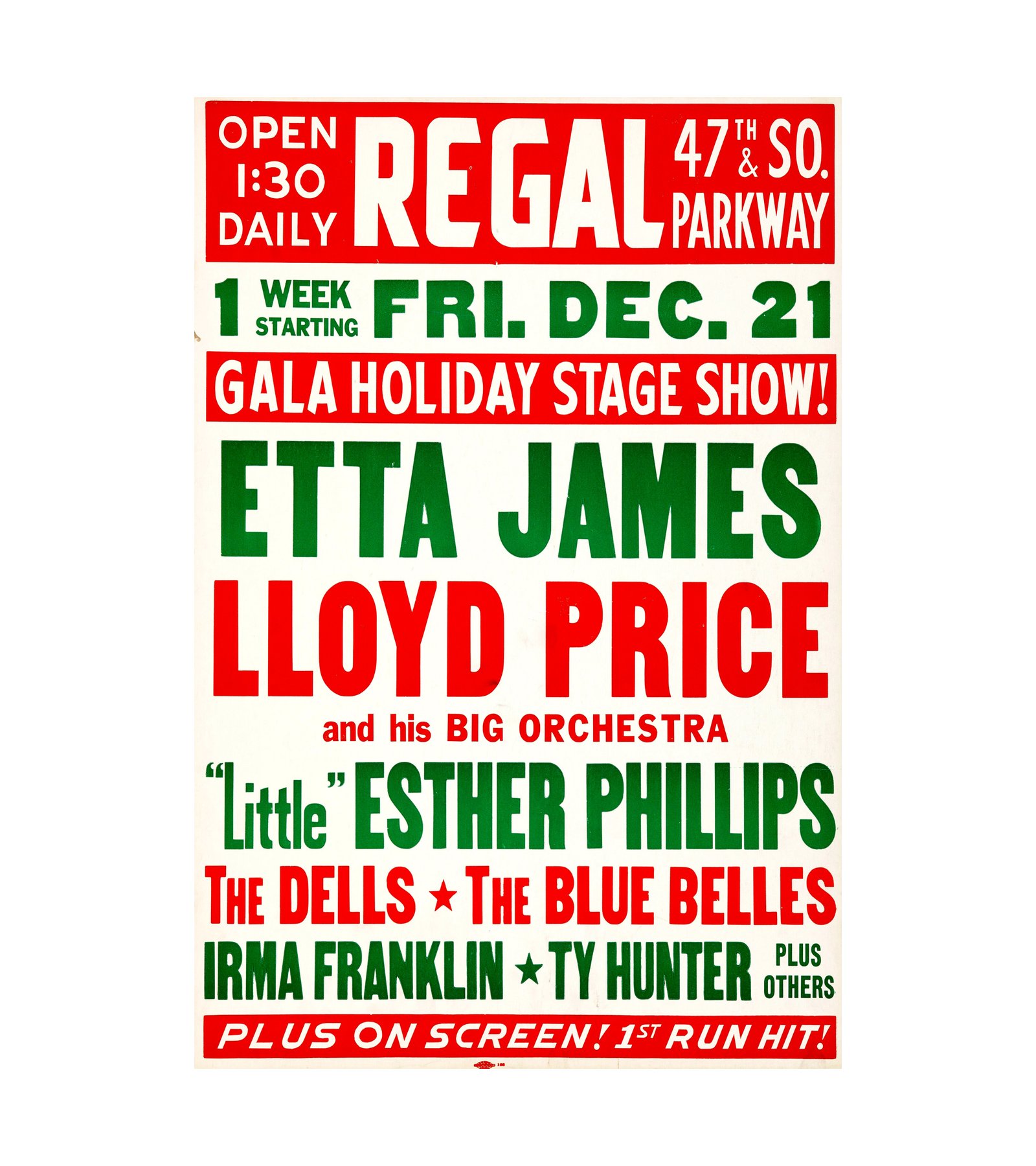 1962 Etta James, Lloyd Price Regal Theater Chicago 