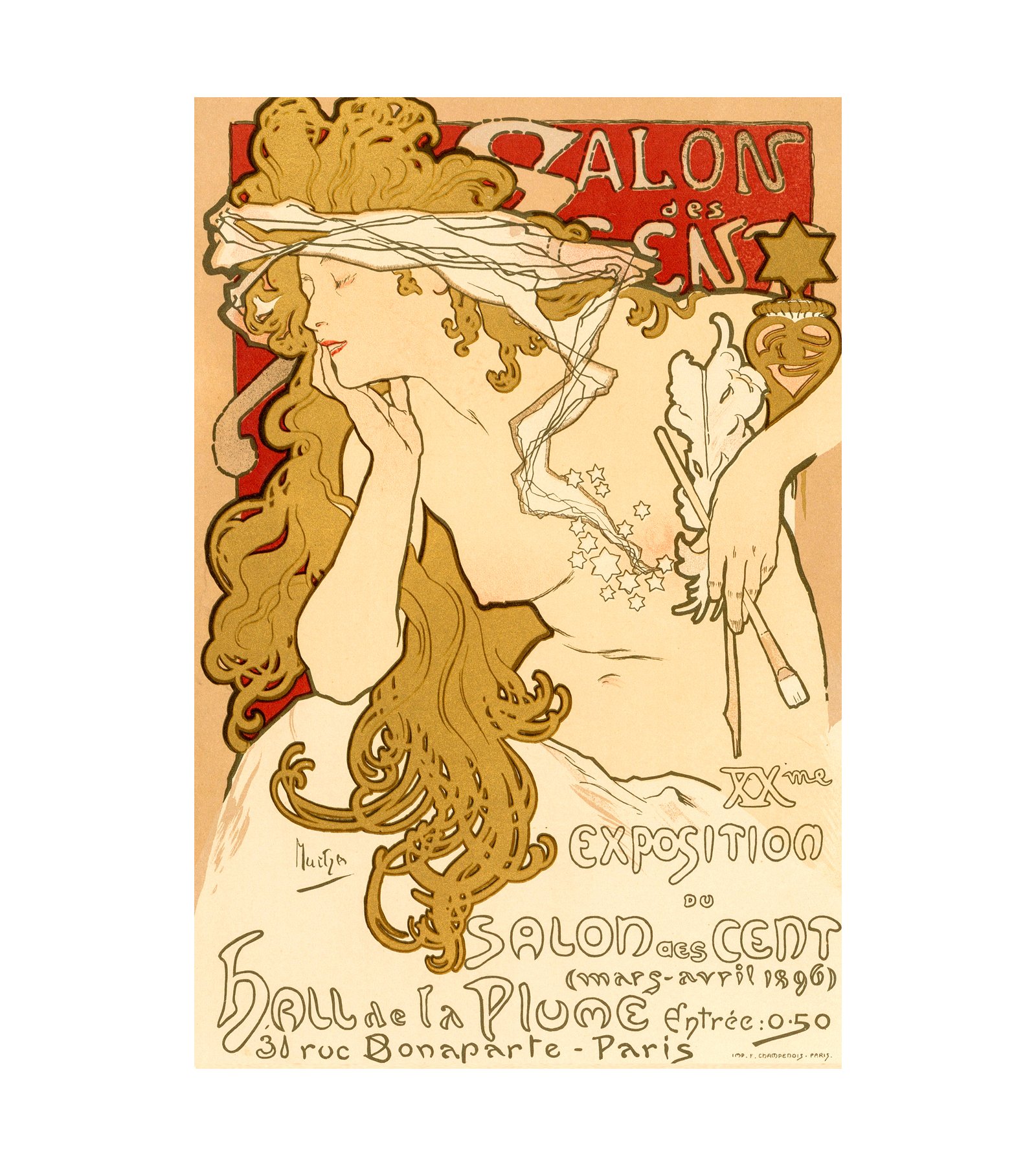 1896 20th exhibition of the Salon des Cent (Art Nouveau) Alphonse Mucha 