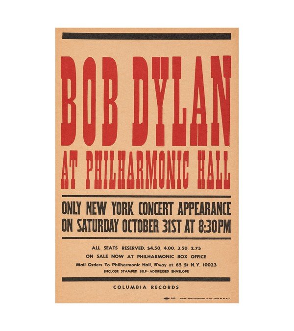 1964 Bob Dylan Philharmonic Hall 