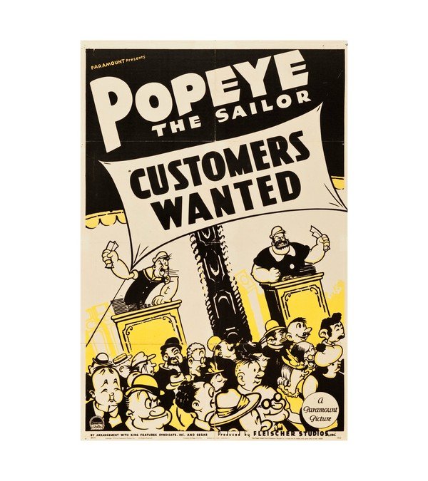 1939 Popeye the Sailor in Customers Wanted (Paramount) 