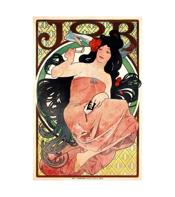 1898 Job Cigarette Rolling Papers Alfonse Mucha