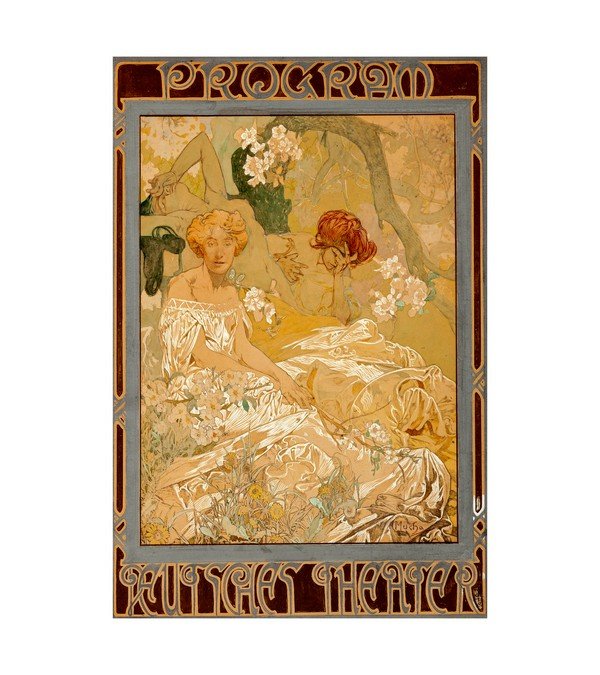 1908 Alphonse Mucha (Czechoslovakian, 1860-1939). Deutsches Schauspiel-Haus Theater Program