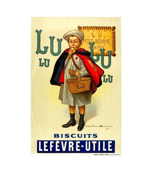 1939 Lu Lu Biscuits Advertising Poster (Daude Freres) French