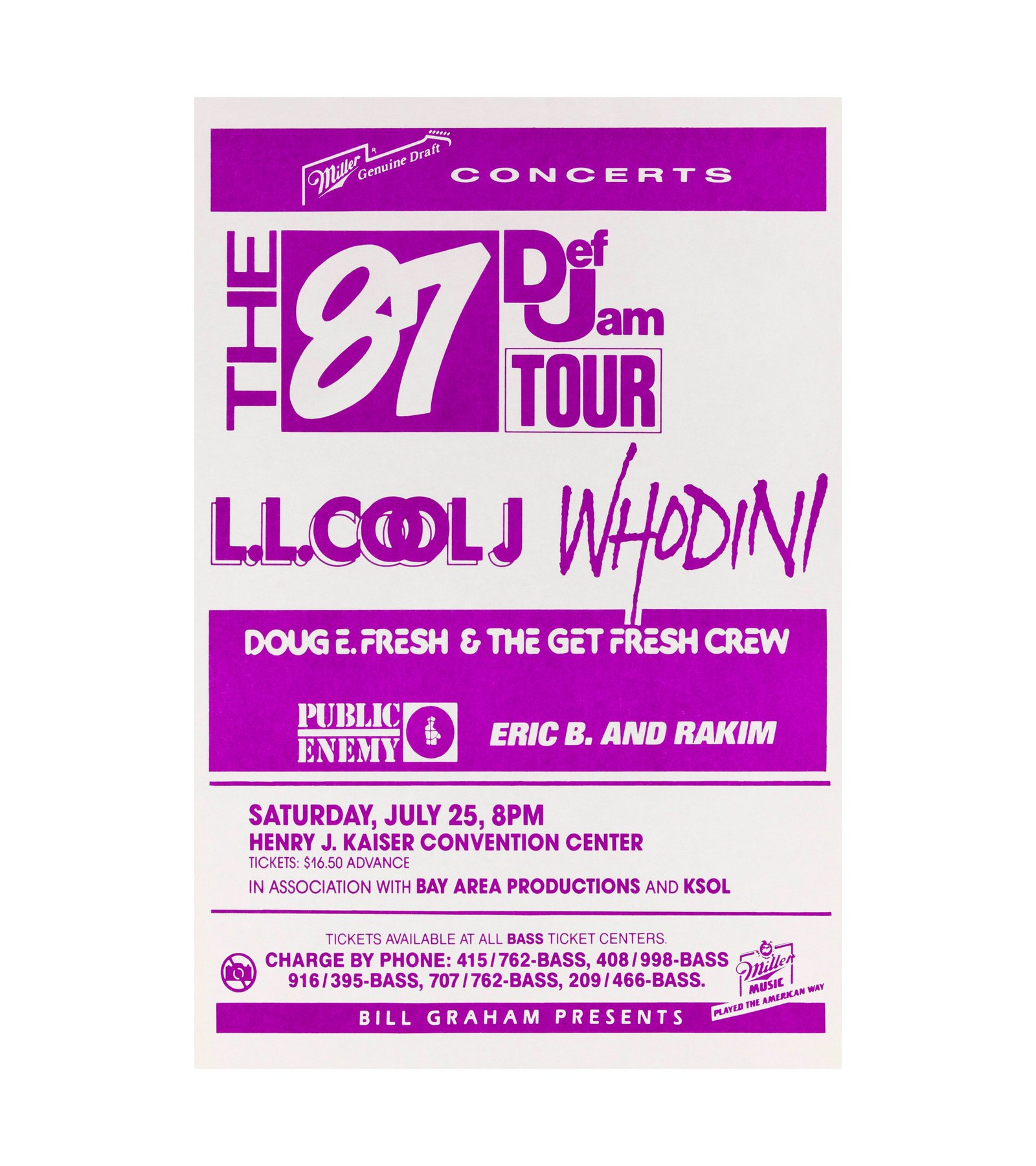 1987 LL Cool J, Whodini, Public Enemy Oakland, CA 