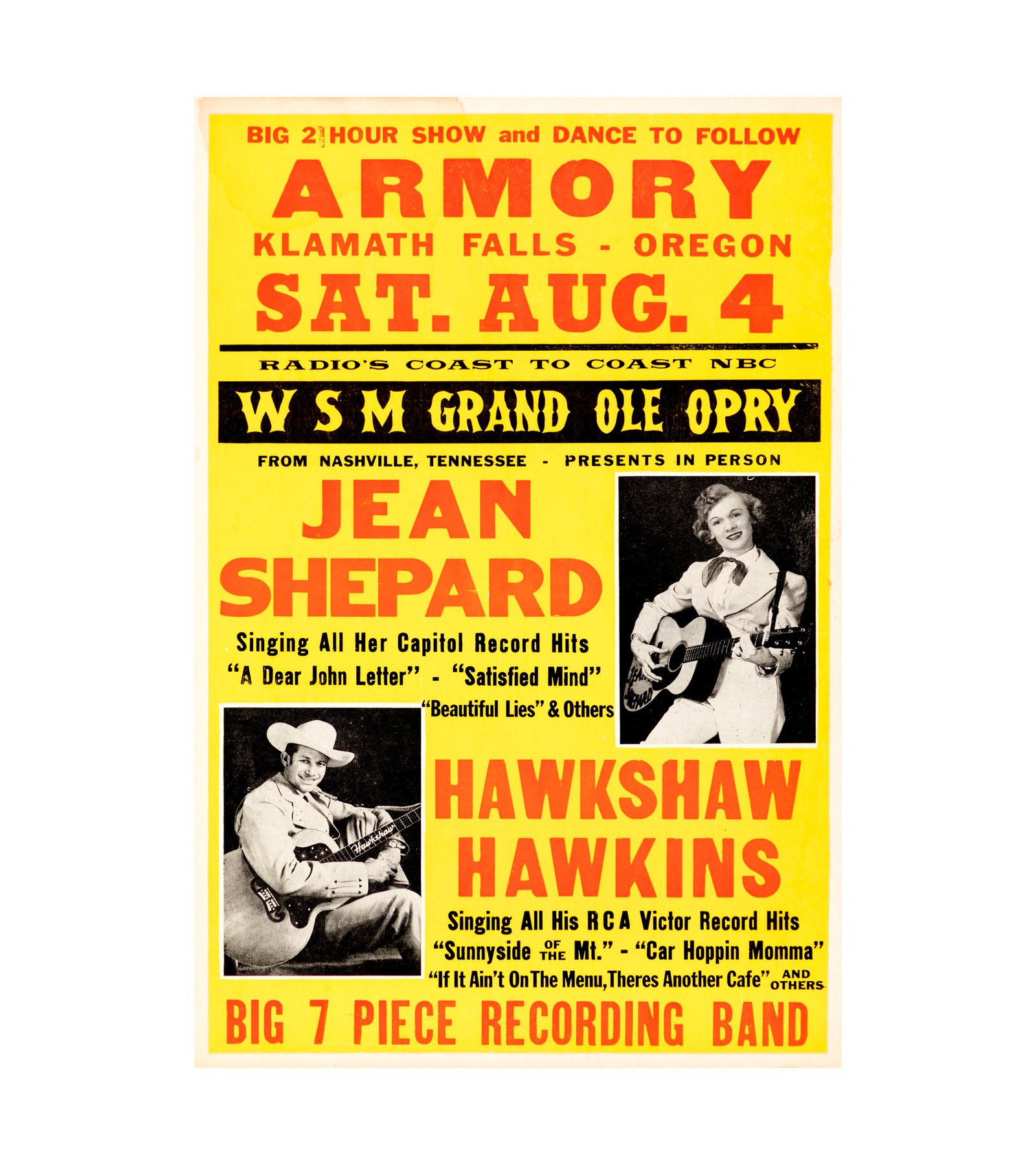 1959 Hawkshaw Hawkins and Jean Shepard Grand Ole Opry 