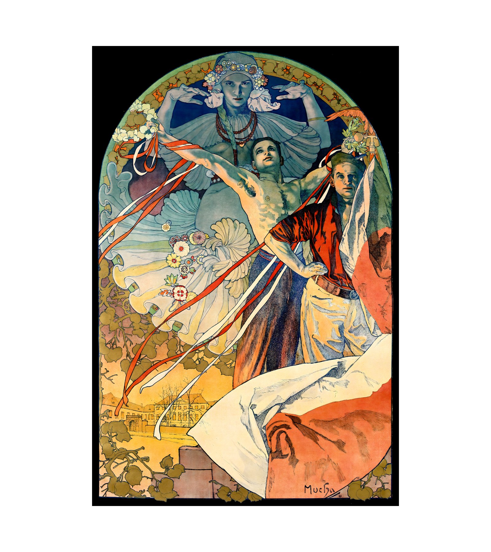 1925 ALPHONSE MUCHA (1860-1939) Pageant on the Vltava River (Slavnostní Hra na Vltave) Jan Ziegloser, Praha 