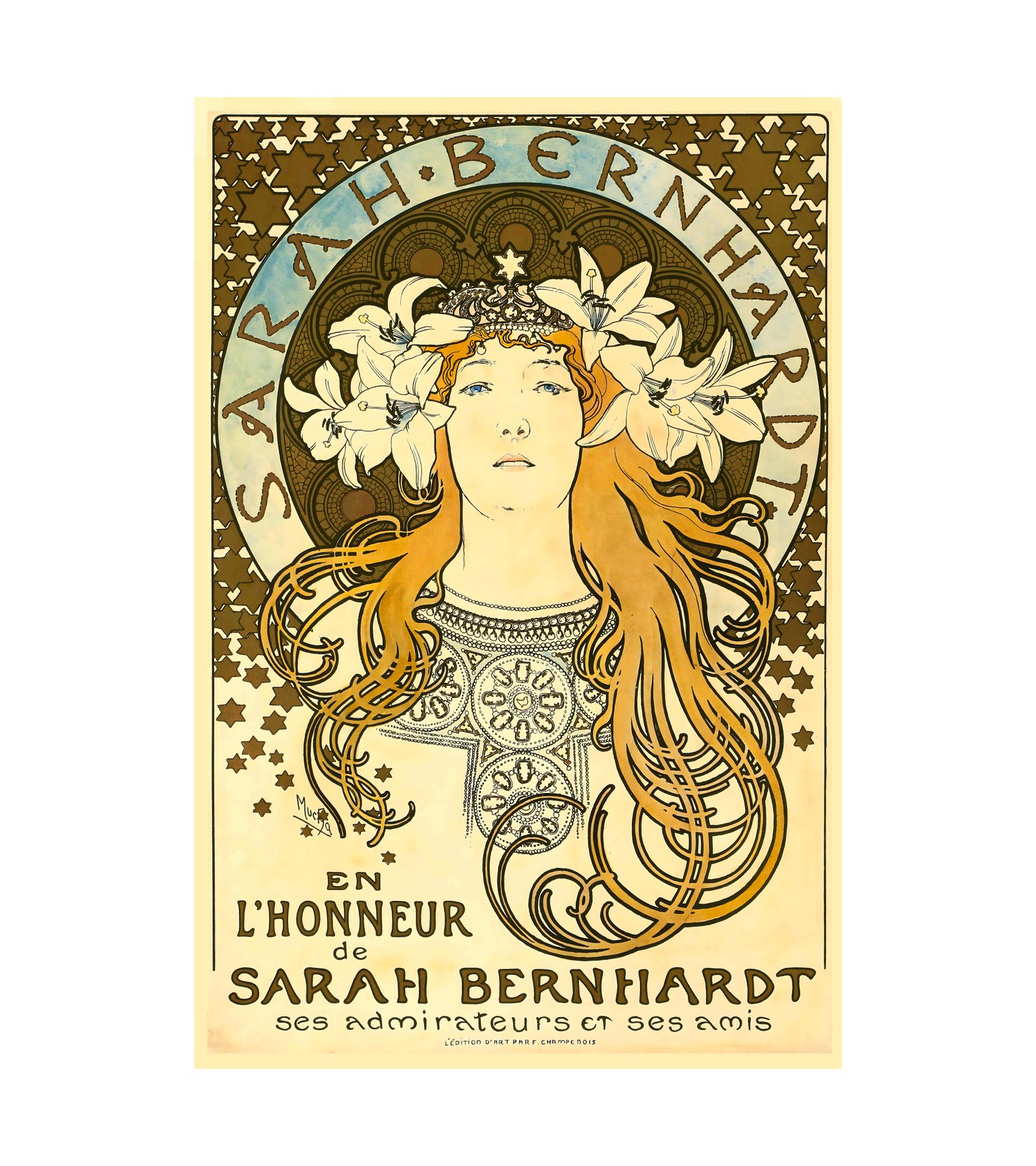 1896 ALPHONSE MUCHA - En l’Honneur de Sarah Bernhardt - Imp. F. Champenois, Paris 