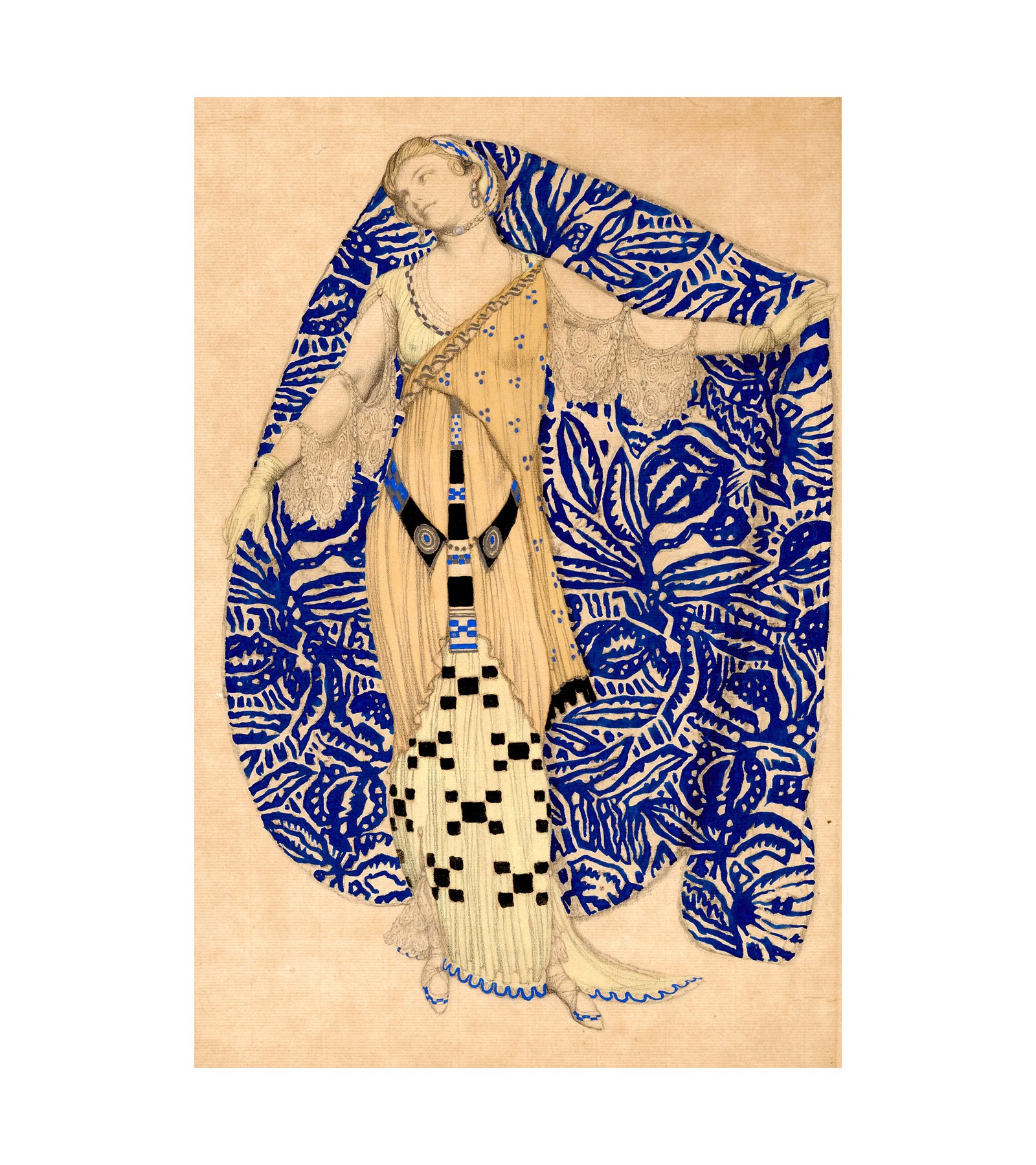 1922 Fantaisie sur un costume moderne, Dione Leon Bakst (Russian, 1866-1924)