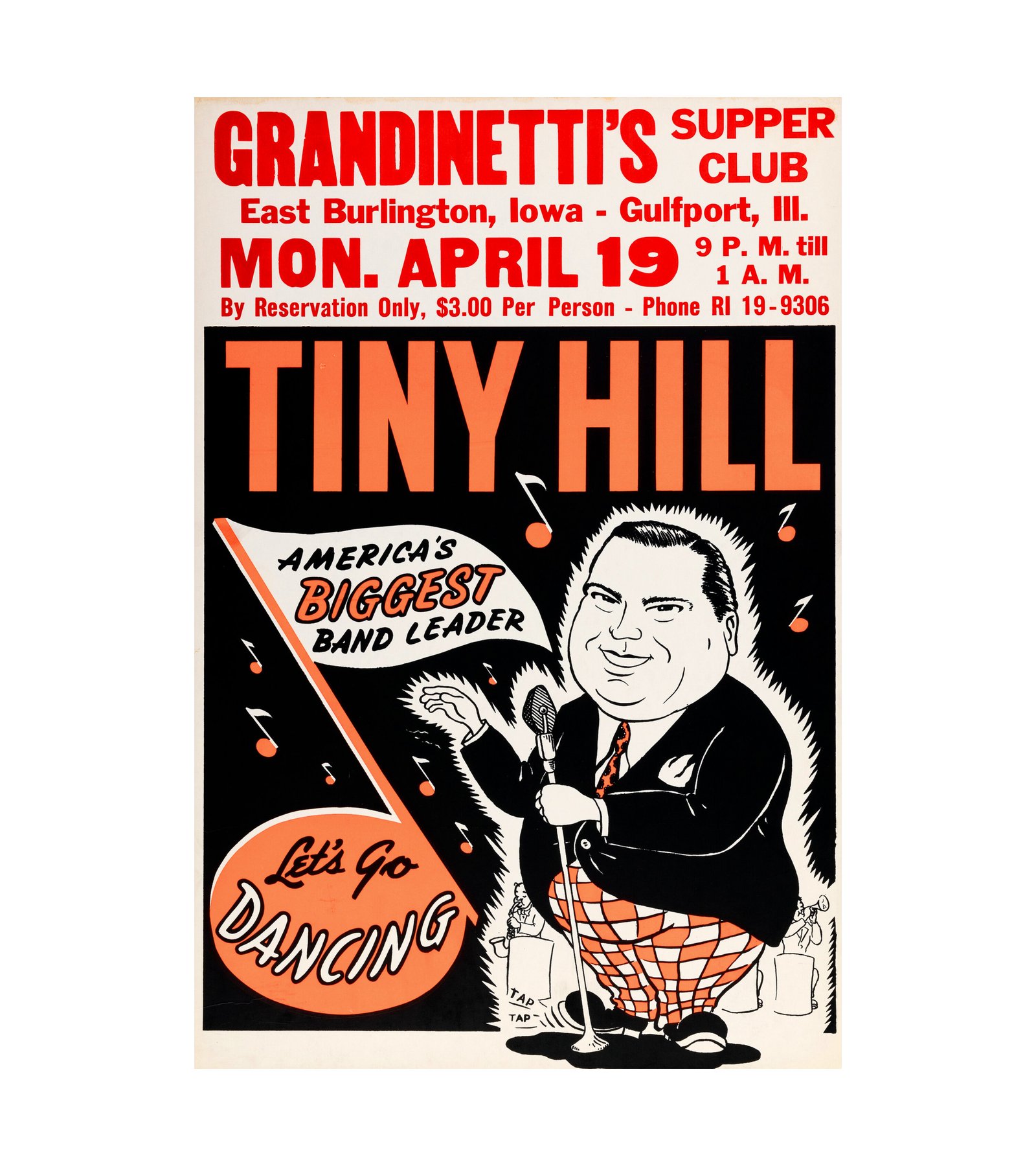 1947 Bandleader Tiny Hill Vintage Supper Club 