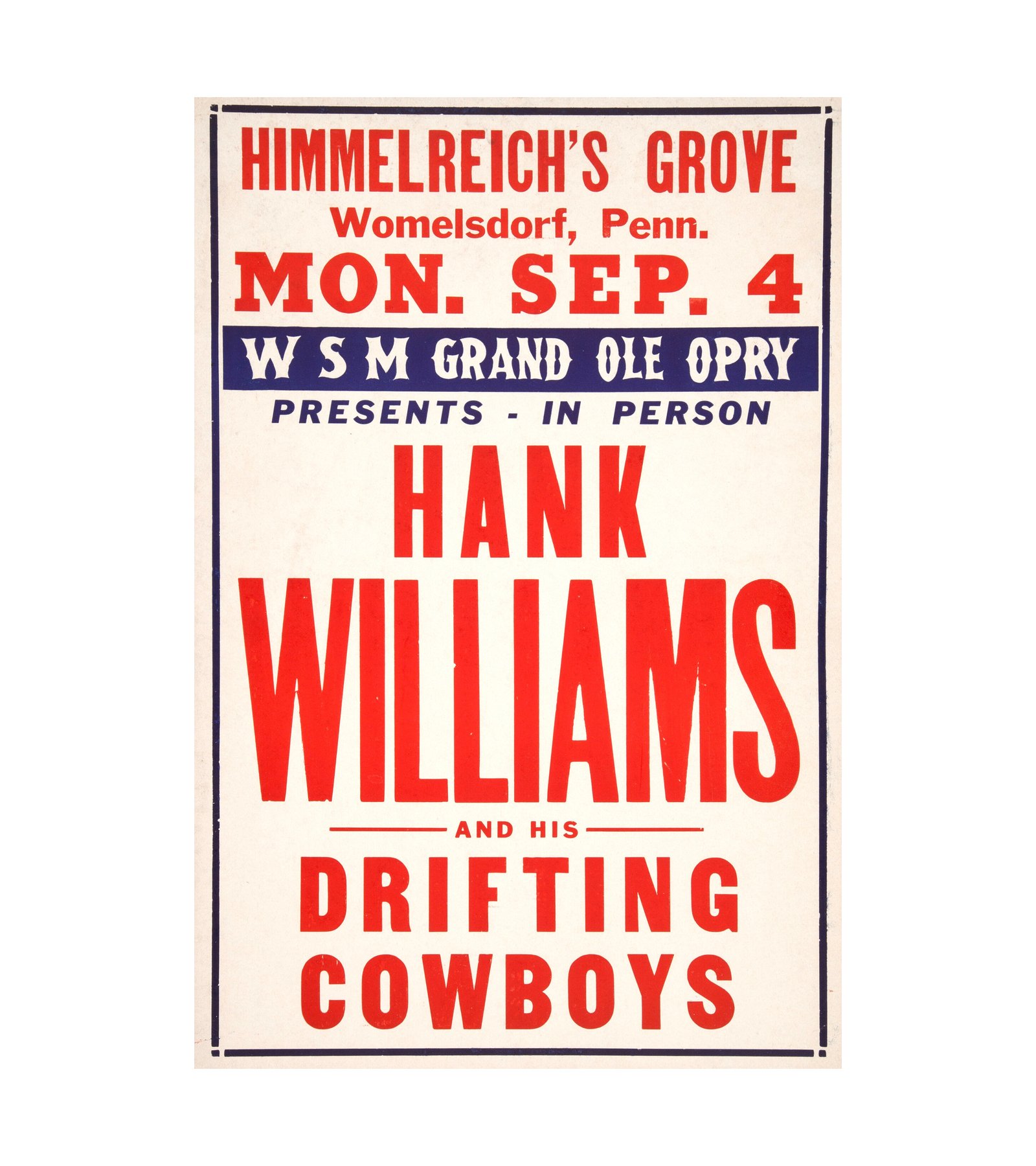 1950 Hank Williams Himmelreich's Grove 
