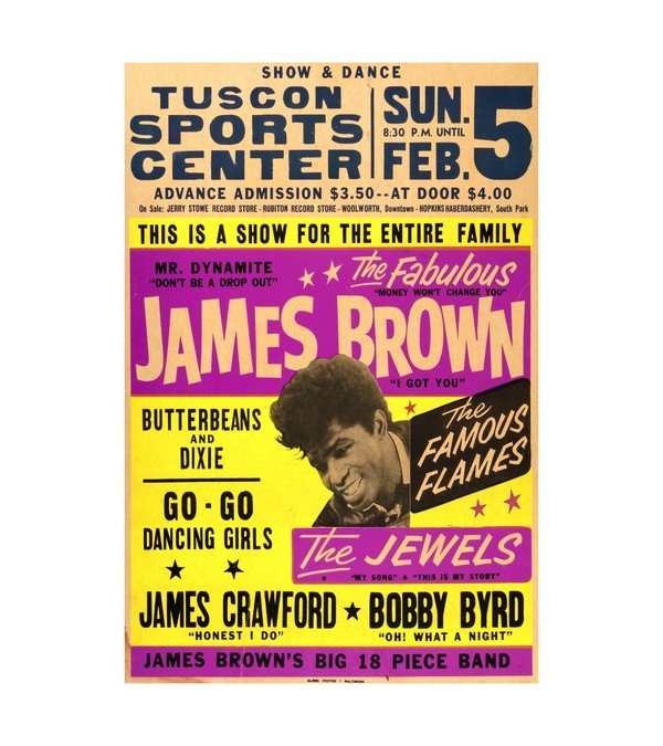 1967 James Brown Tuscon Sports Center Extremely Rare 