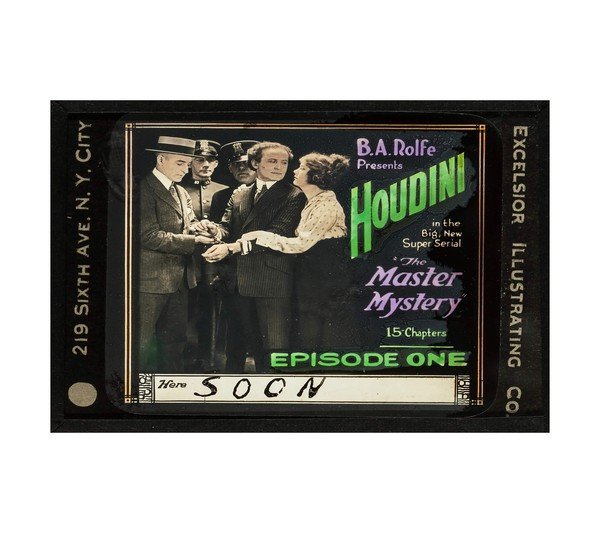 1920 The Master Mystery (Octagon) Houdini (Glass Slide) 