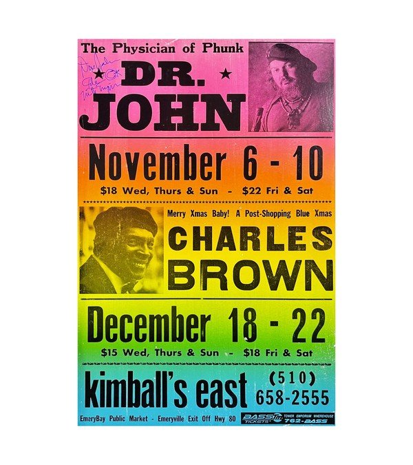 1991 DR. JOHN SIGNED  KIMBALL'S EAST OAKLAND 