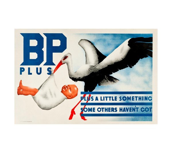 1931 BP Plus Advertising Poster (British Petroleum) British