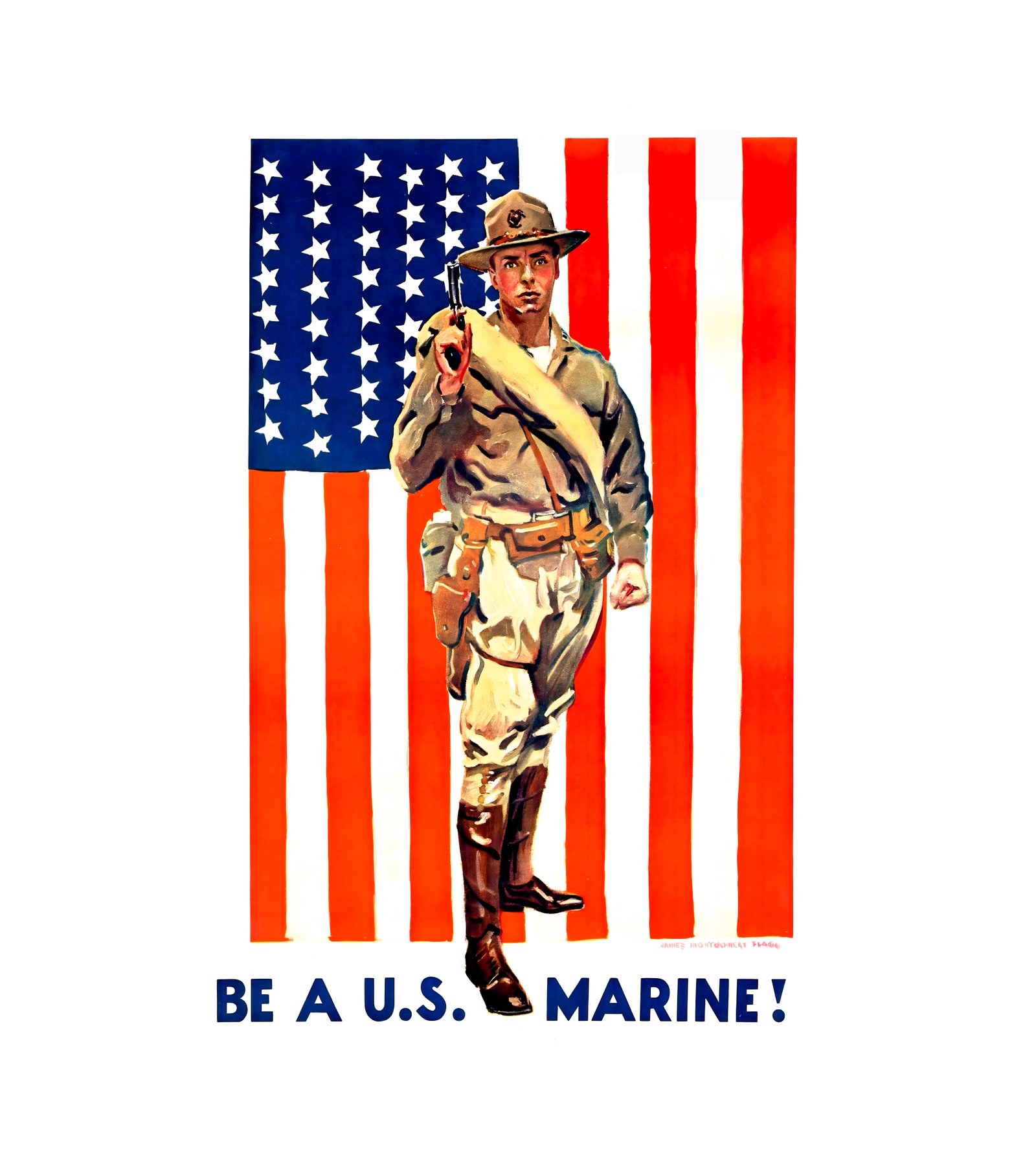 1918 JAMES MONTGOMERY FLAGG - Be a U.S. Marine! 