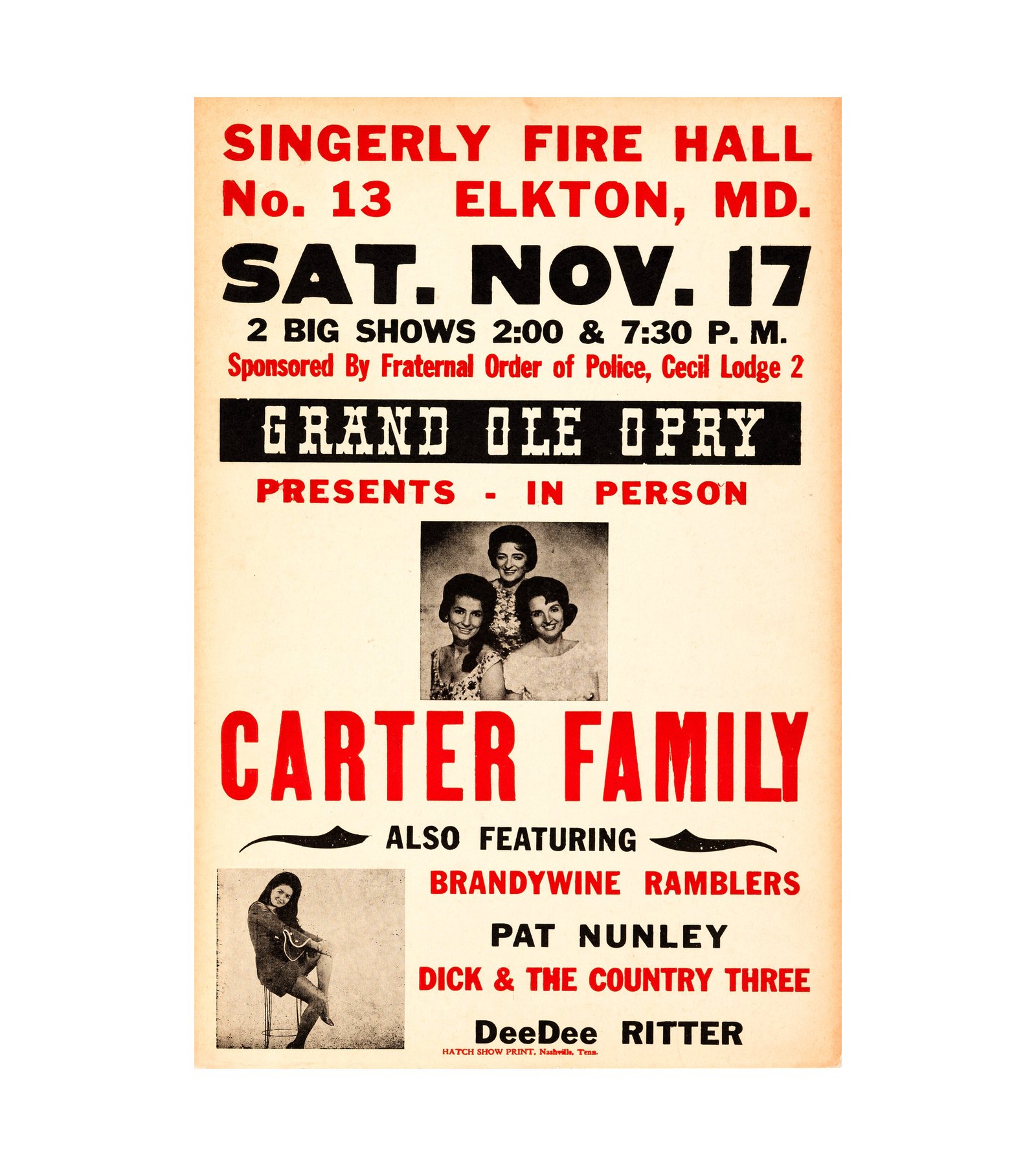 1973 The Carter Family Elkton, MD Police & Fire Depts 