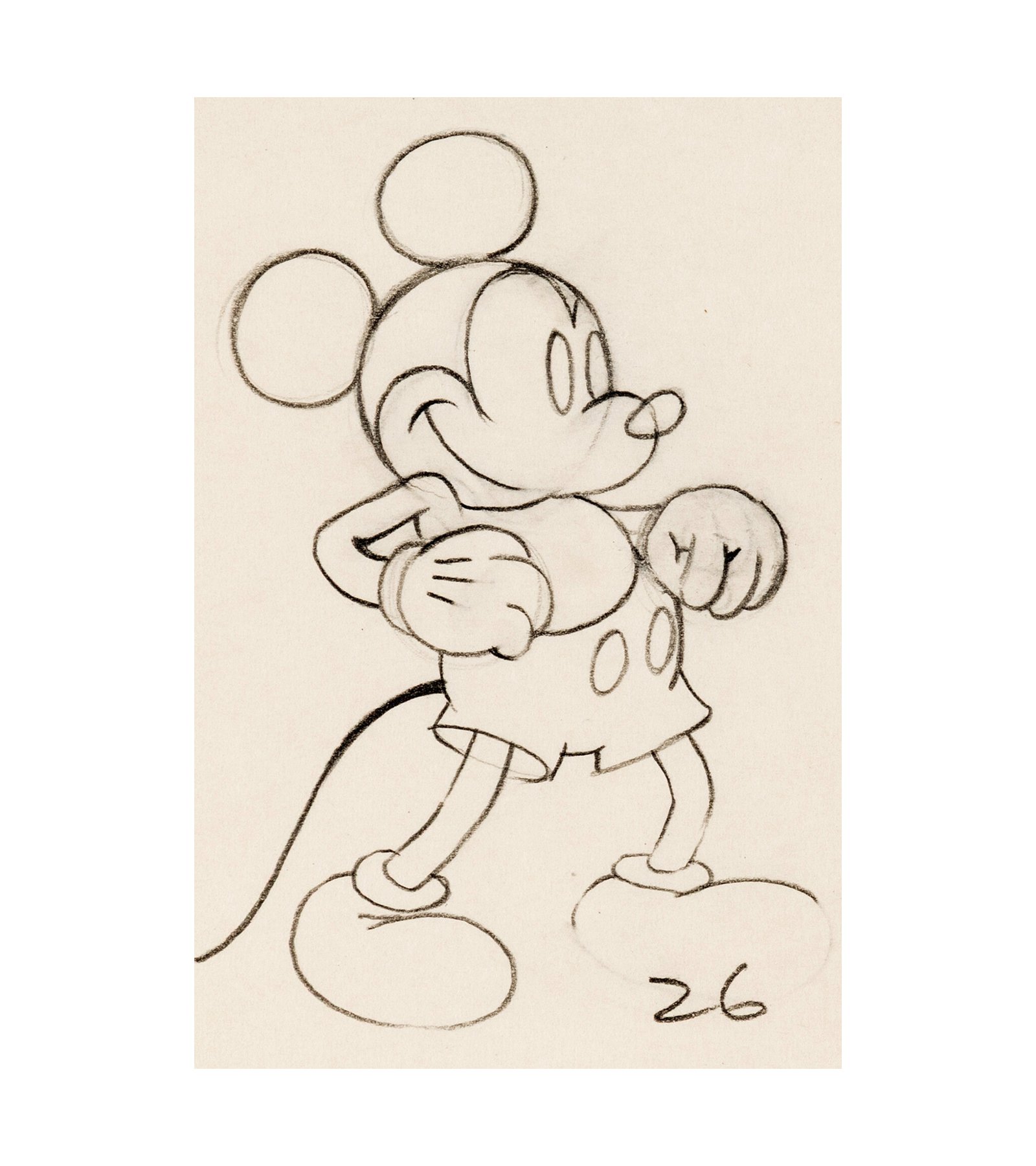 1935 Mickey's Kangaroo Animation Drawing 