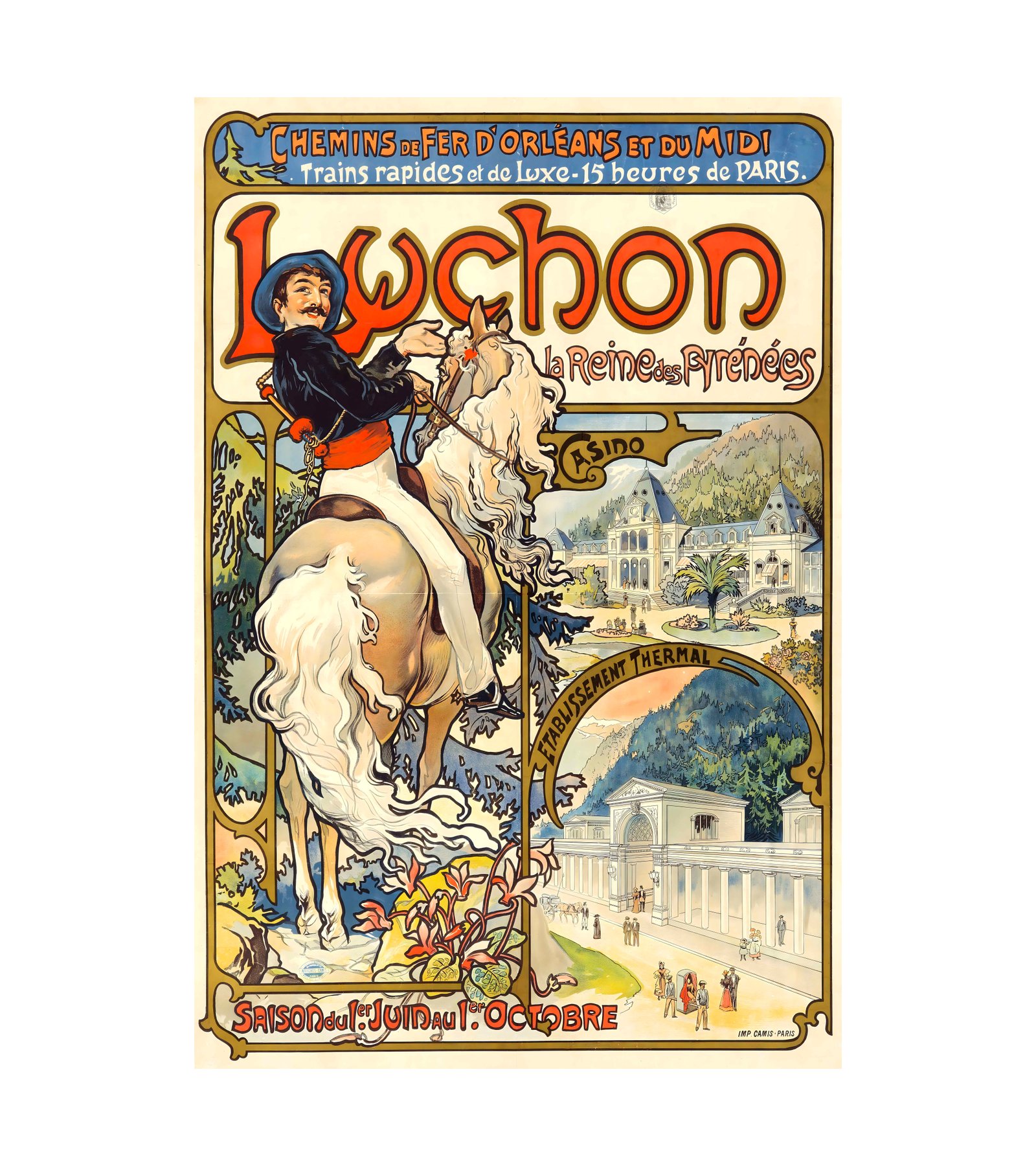 1895 ALPHONSE MUCHA (1860-1939) Luchon - Imp. Camis, Paris 