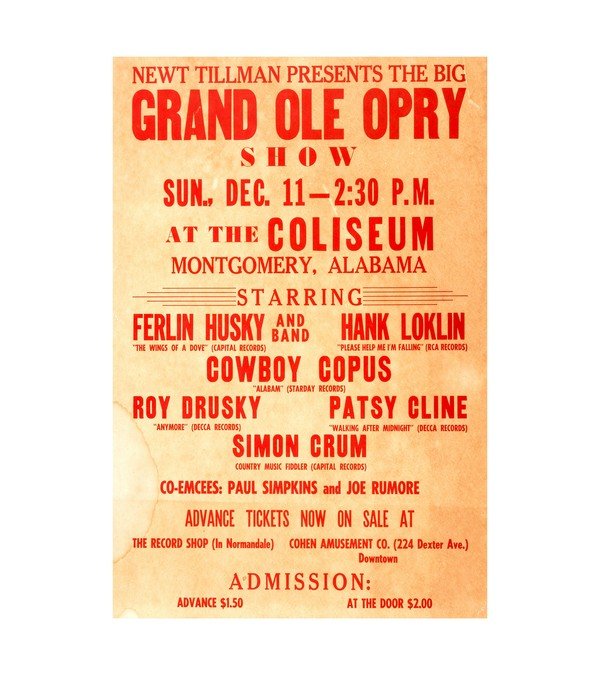 1960 Patsy Cline - Ferlin Husky Coliseum, Country 