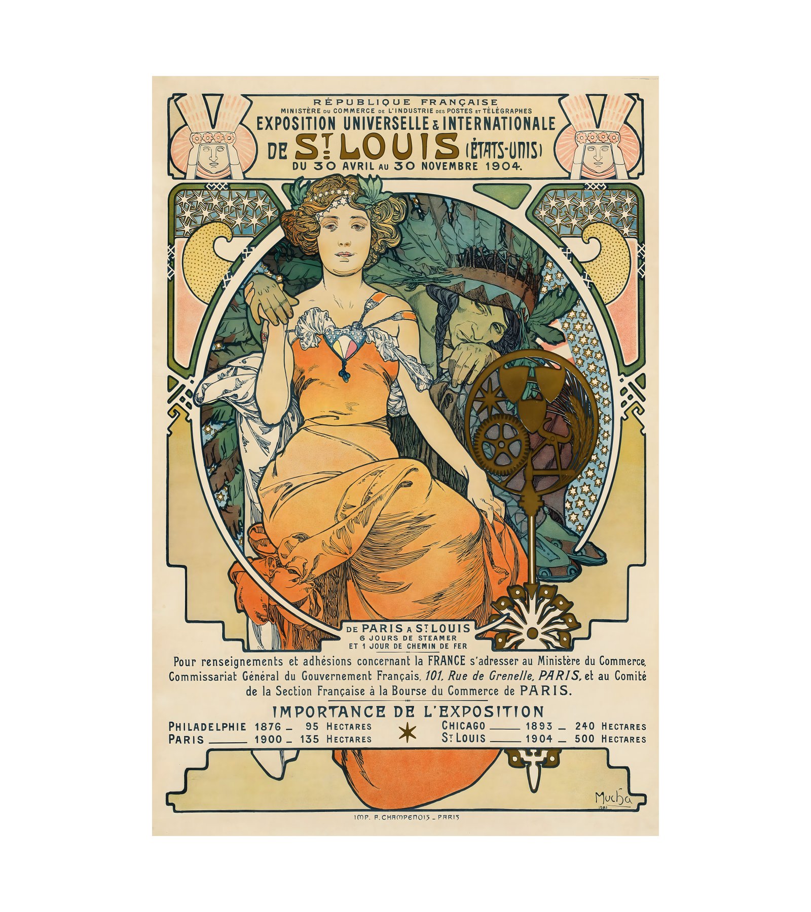 1903 ALPHONSE MUCHA (1860-1939) Exposition de St. Louis - Imp. F. Champenois, Paris 