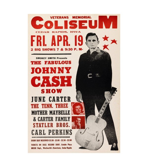 1968 Johnny Cash, June Carter, Carl Perkins, Sun Records 