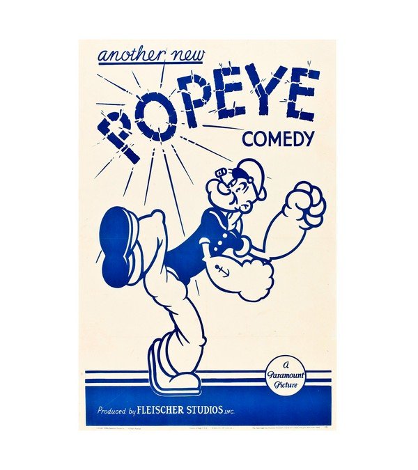 1939 Popeye Stock Poster (Paramount) 