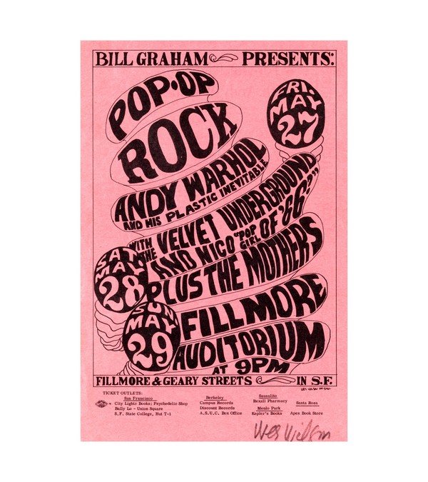 1966 BG-8 Andy Warhol  Velvet Underground  Fillmore 