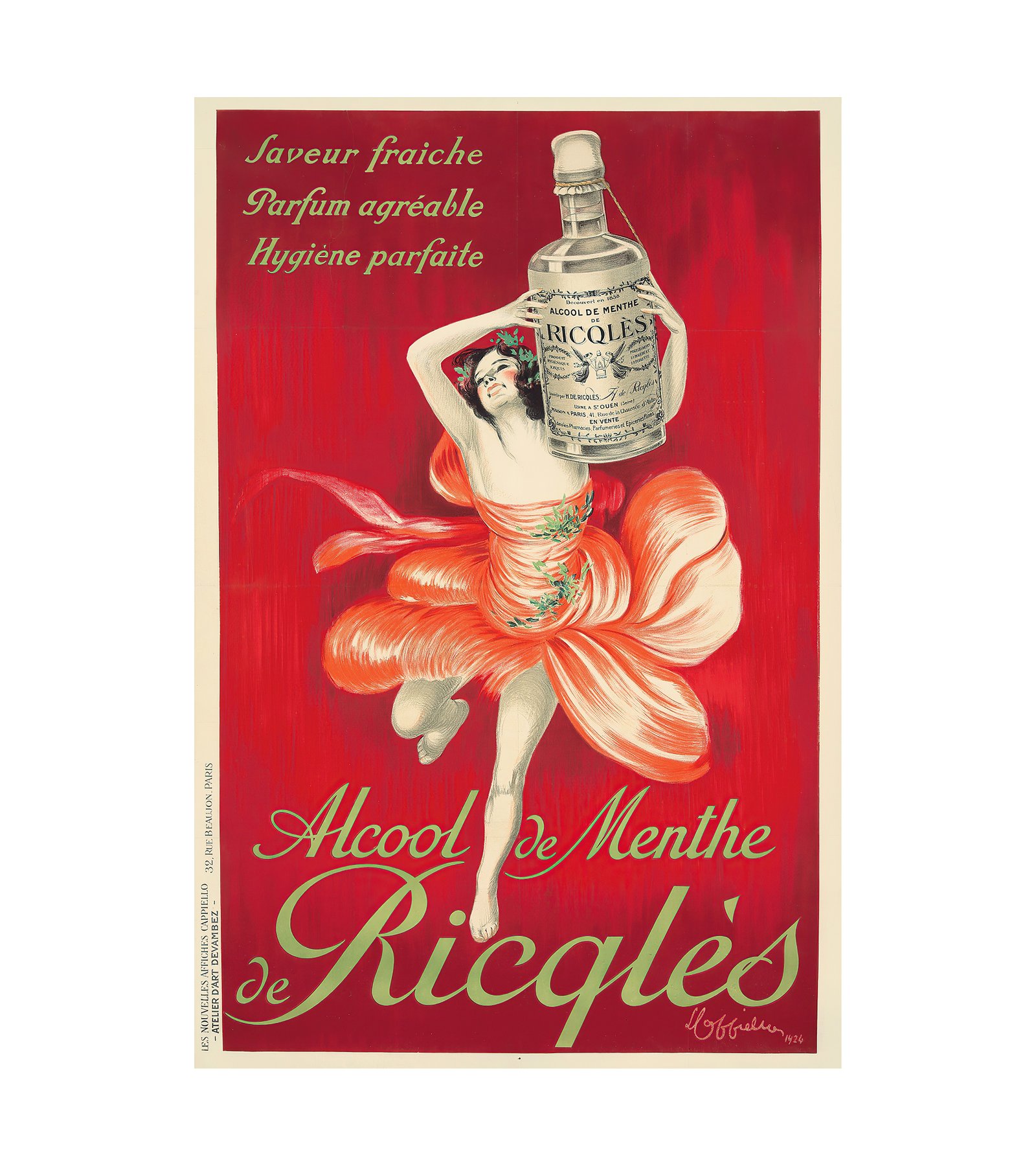 1924  Alcool De Menthe Ricqlees Leonetto Cappiello (Italian) 