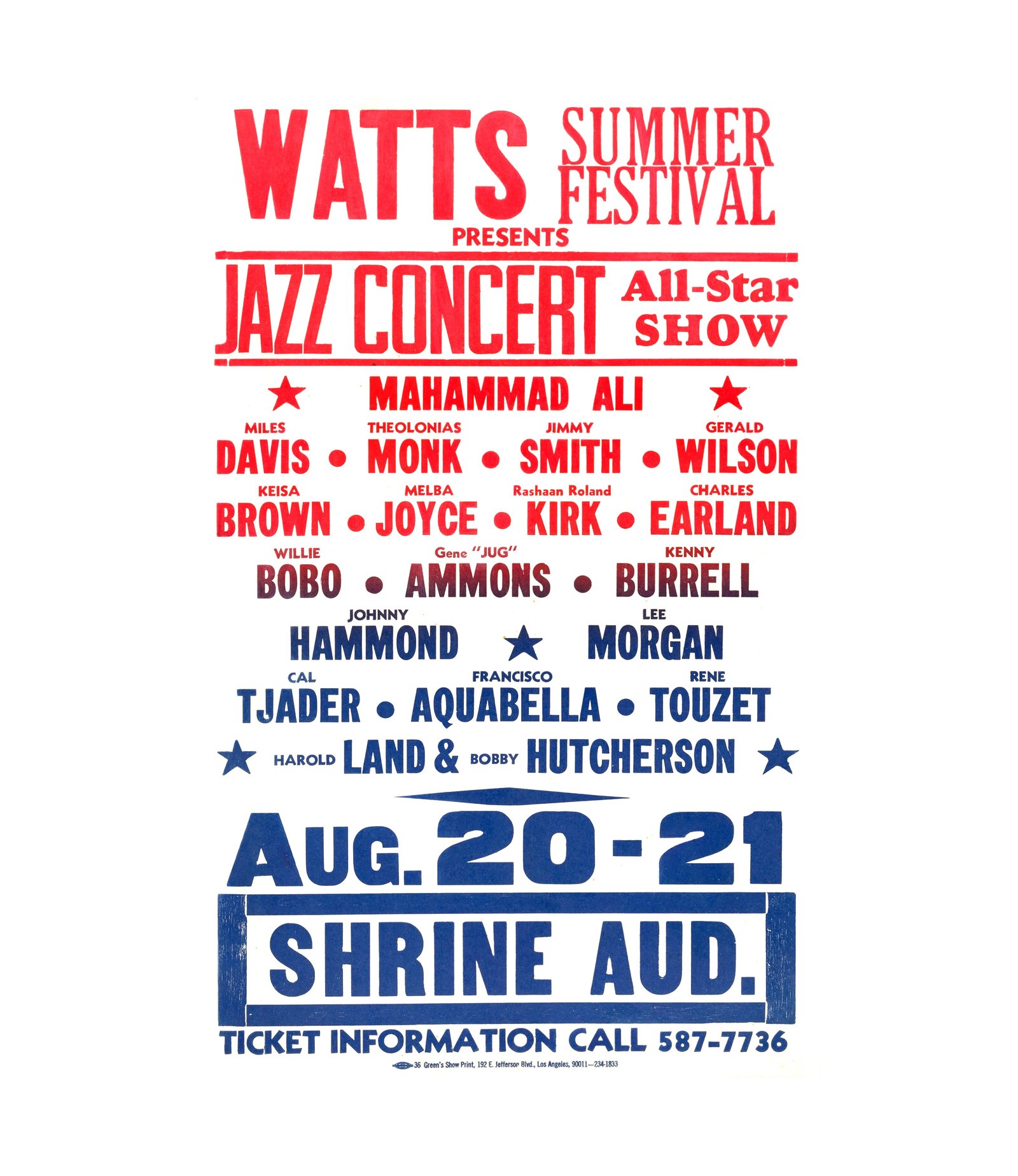 1964 Muhammad Ali, Miles Davis, Theolonias Monk (Jazz) 