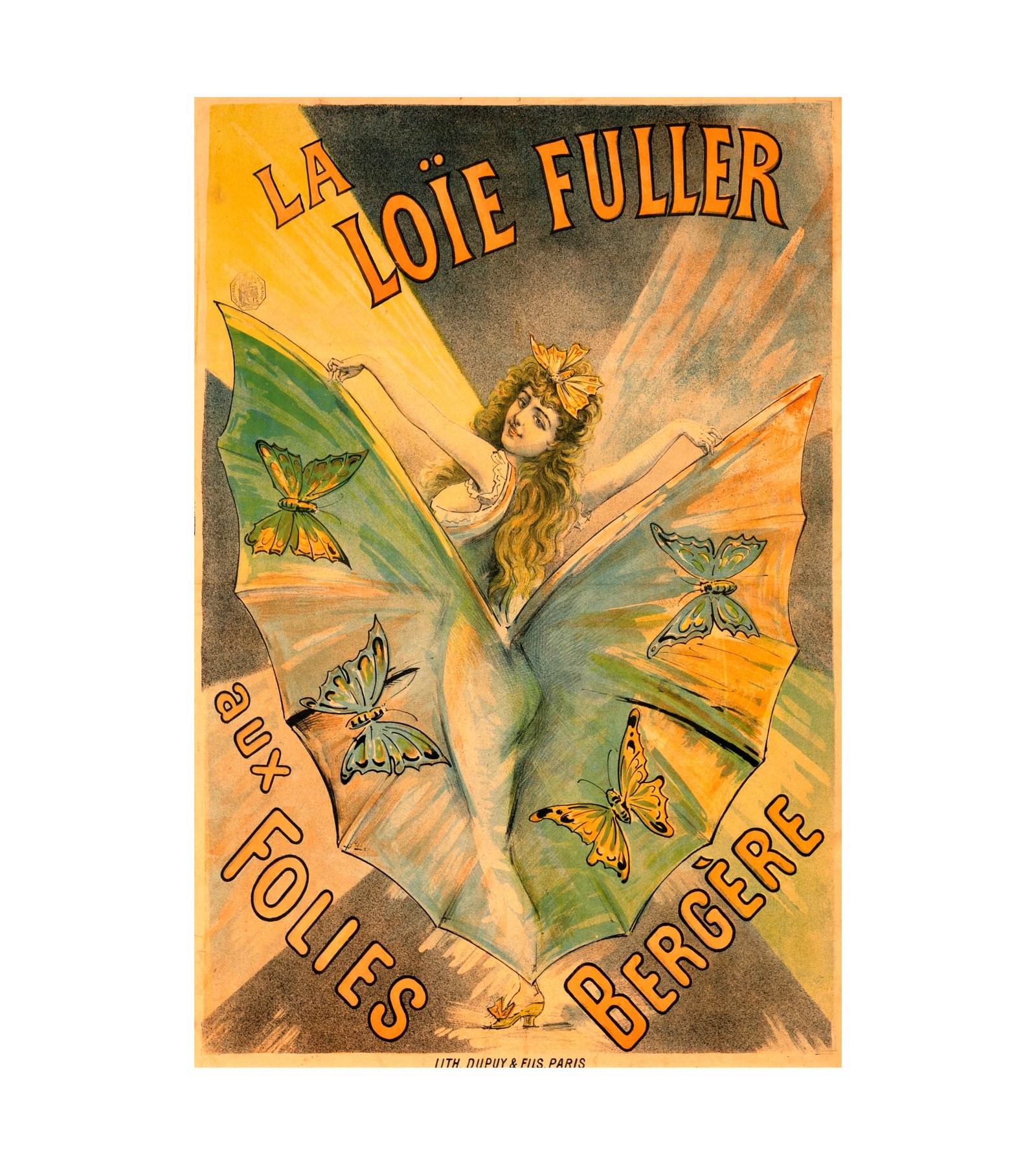 1885 French School - La Loie Fuller Folies Bergere 