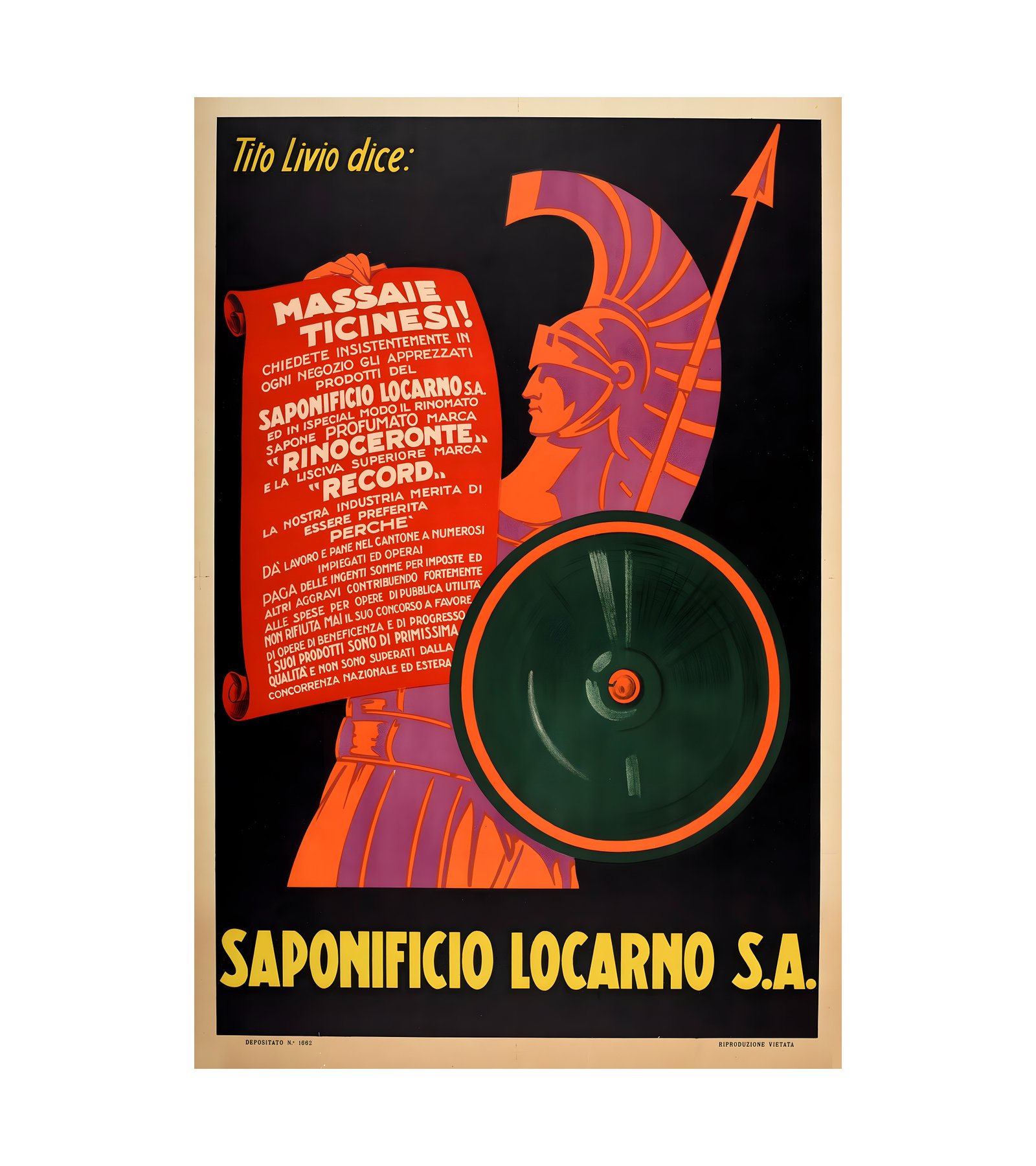 1930 Tito Livio dice- Massaie Ticinesi! Saponificio Locarno S