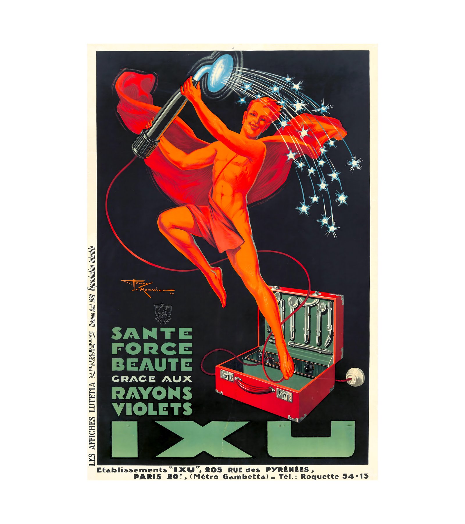 1929 HENRY LE MONNIER - IXU Affiches Lutetia, Paris 