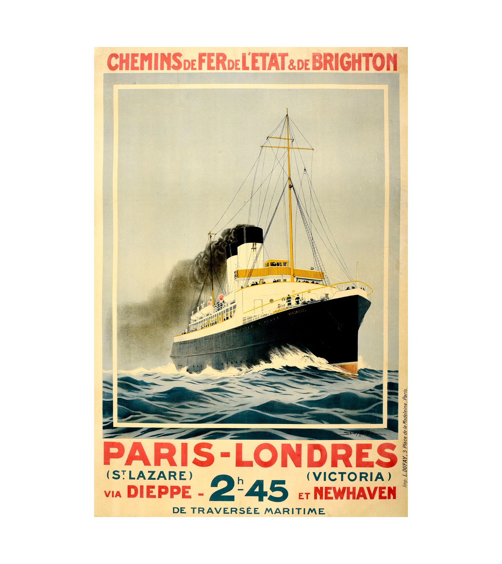 1911 Chemins de Fer de l'Etat et de Brighton - Paris Londres 