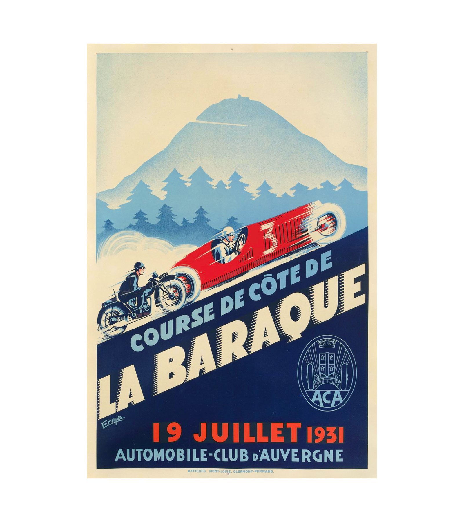 1931 COURSE DE COTE LA BARAQUE AUTOMOBILE CLUB D AUVERGNE ACA