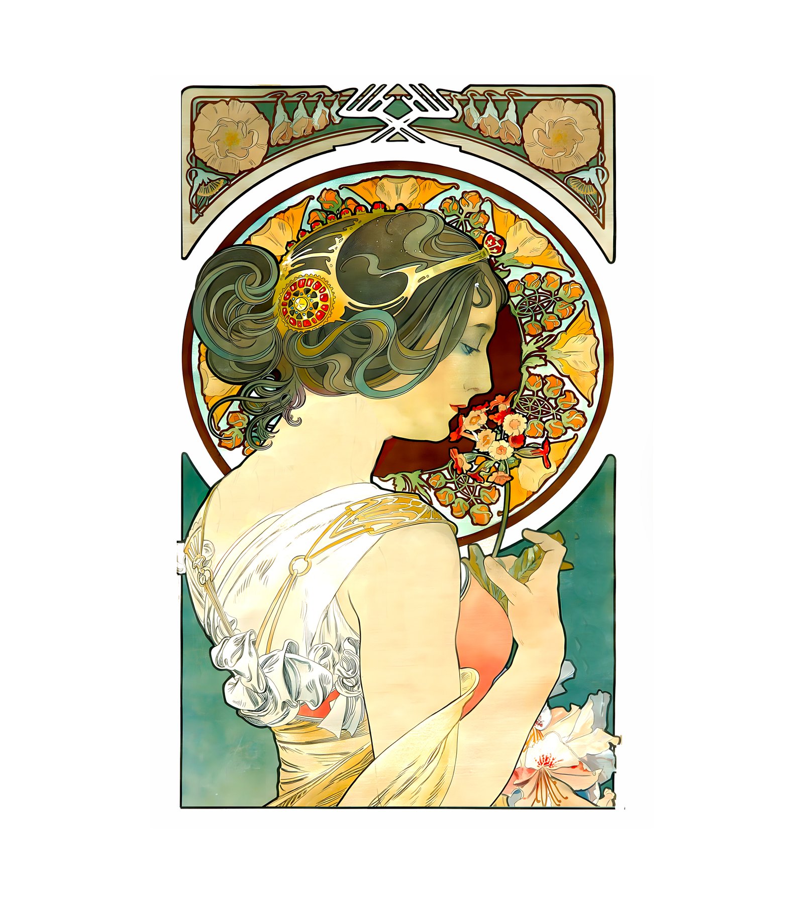1899 ALPHONSE MUCHA - Plume et Primevere - Imp. F. Champenois, Paris 