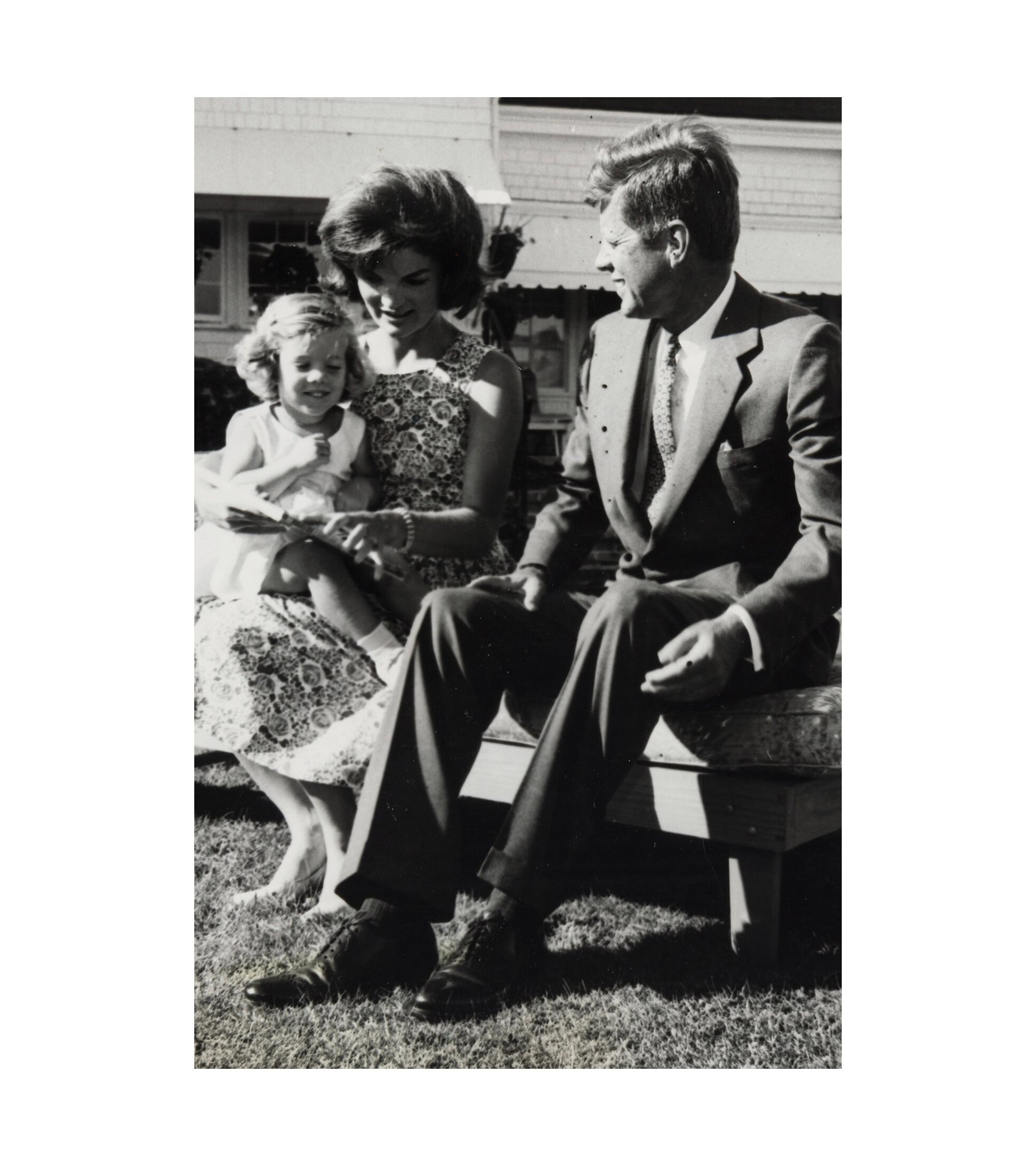 1960 JFK, Jacqueline Kennedy, and Caroline Kennedy at Hyannis Port Home 